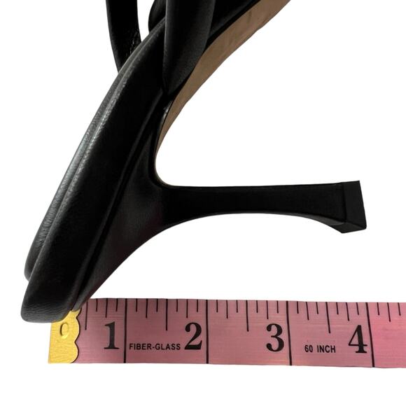 JIMMY CHOO Diosa Leather Mules EU 36 US 5 - 5.5 Black Twisted Strap Sandals - Picture 11 of 12